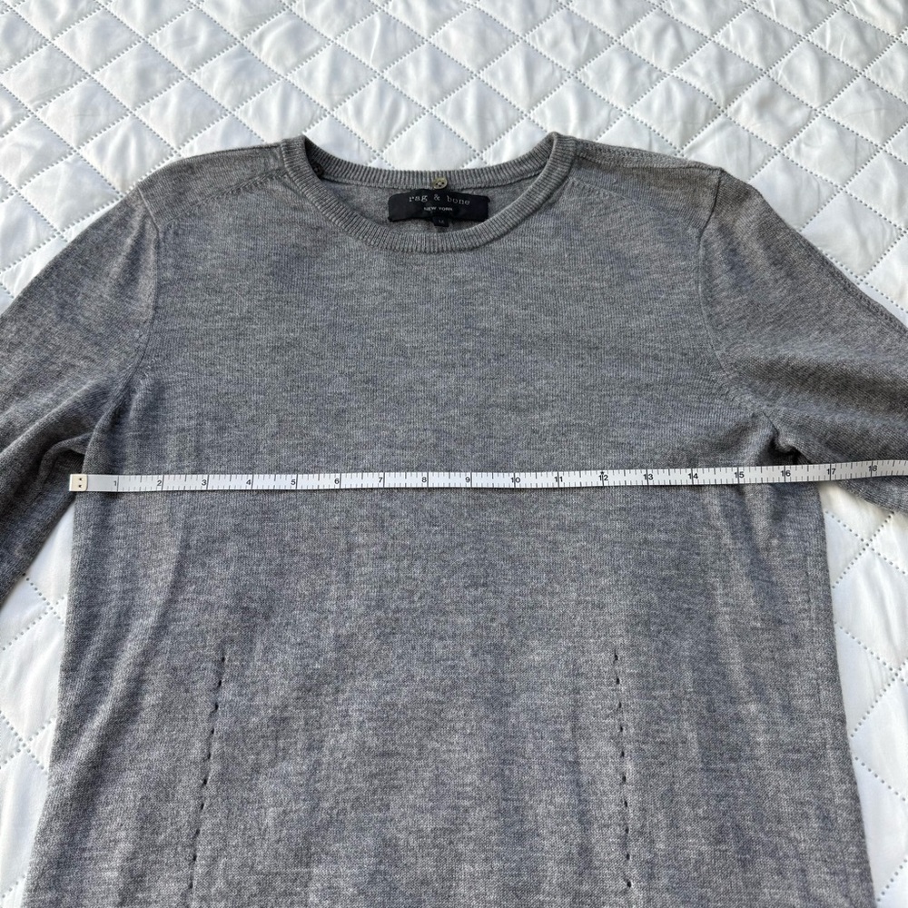 Rag & Bone Women’s Gray Wool Crewneck Sweater Size M Slim Fit - Picture 9 of 10